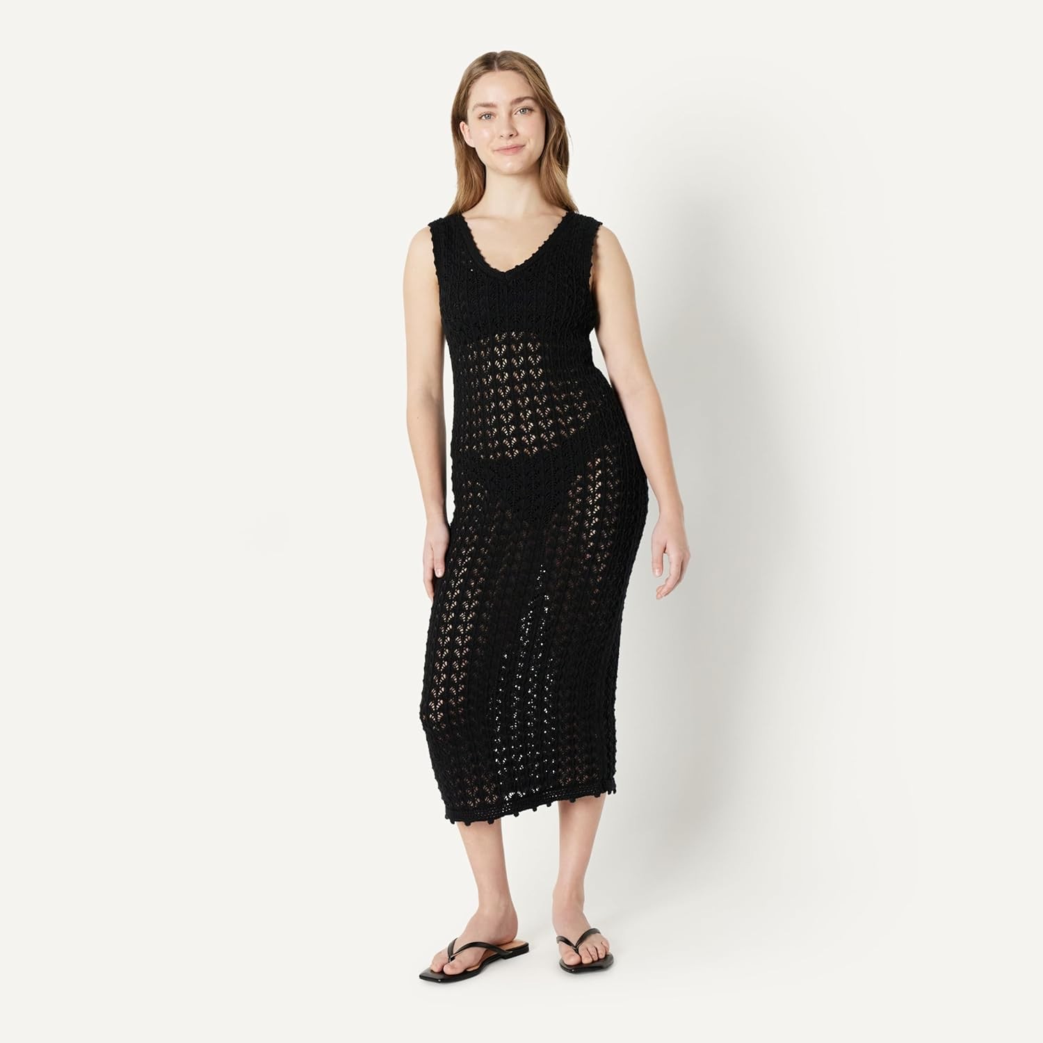 Amazon Essentials Women’s Regular-Fit Crochet Cover-Up Dress