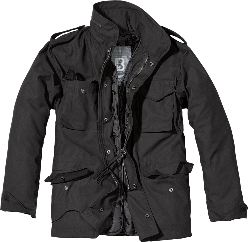 Brandit M65 Jacket – Black – Classic Military Field Jacket with Removable liner