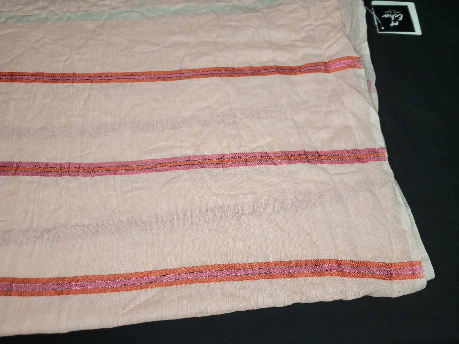 Echo Womens Cabana Strip Oblong Scarf Glittery Stripes Pink **NWT**