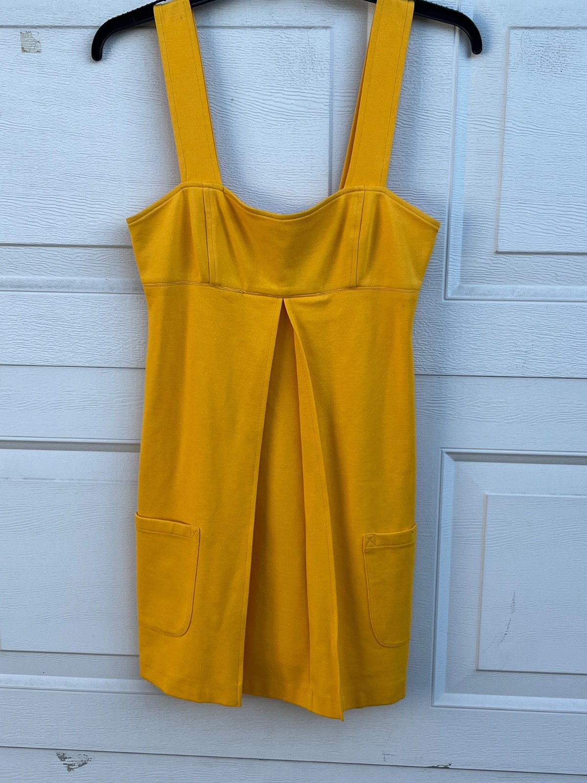 VTG Diane von Furstenberg yellow Dress Minimalist Preppy Pockets 2