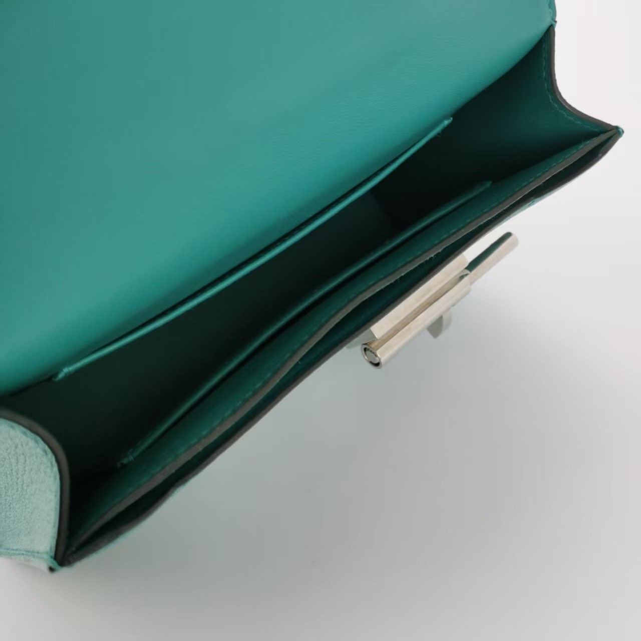 Hermes Verrou Mini 17 Chevre Chamkila Menthe Z6 Green Silver Hardware PHW Auth