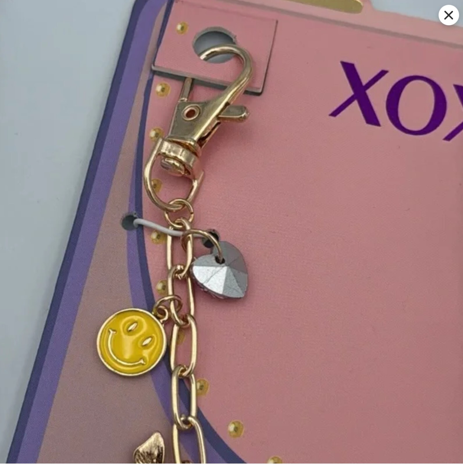 XOXO Extension Chain Charms Cherry Butterfly Smiley Bow NWT