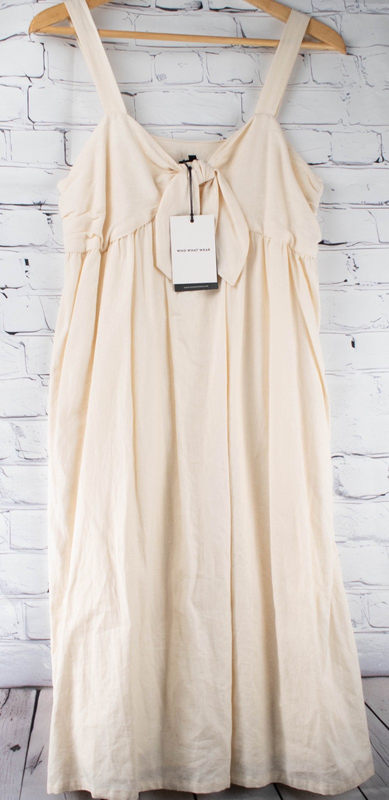 Retro High Waist Fit & Flare Strap Sleeveless Dress Front Chest Tie Women’s L
