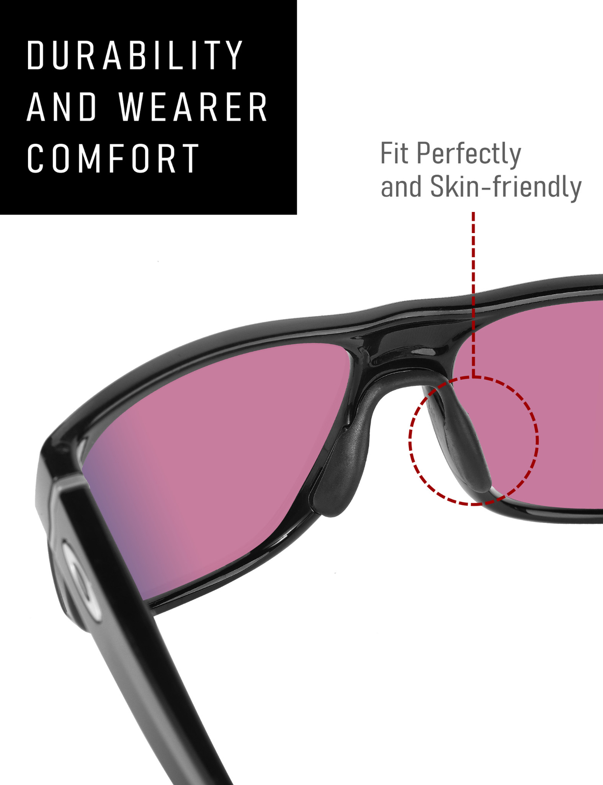 Replacement Nose Pads High Bridge Fit for-Oakley Targetline OO9397 Multi-Colors