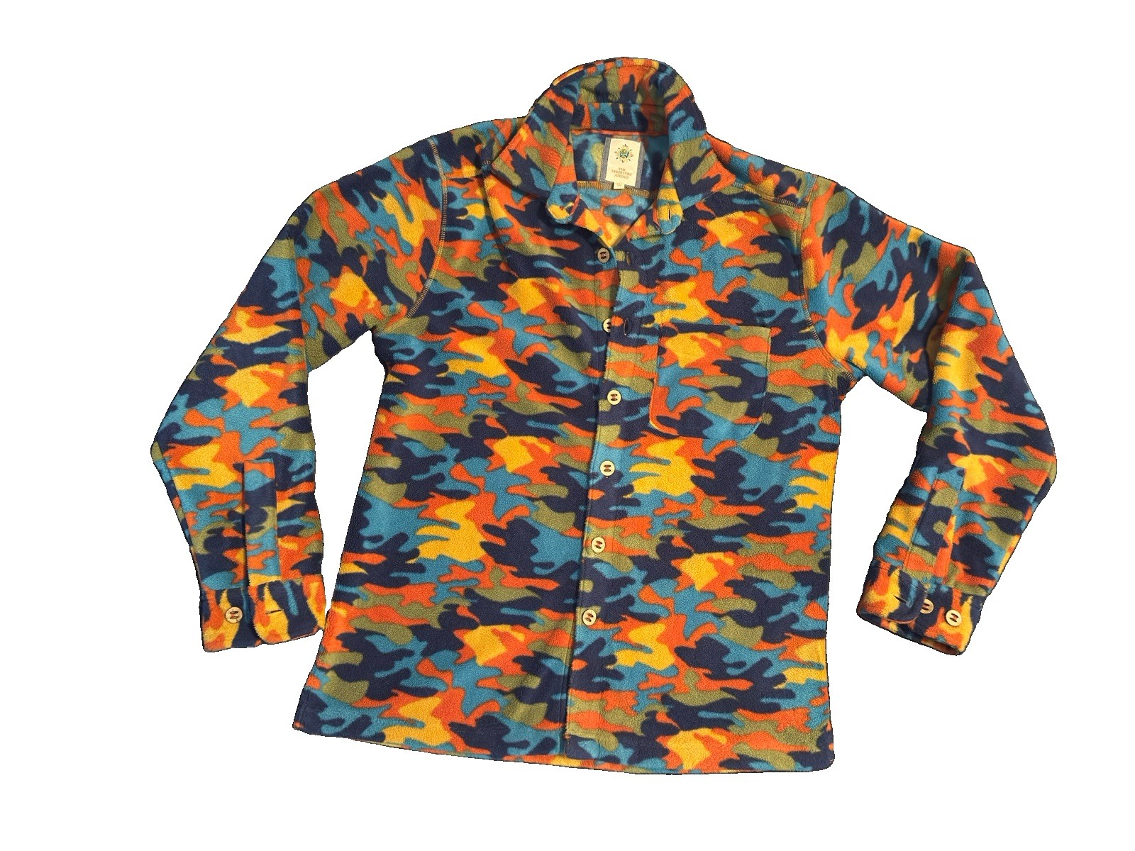 The Territory Ahead Fleece Pullover Men’s Med Blue Orange Abstract