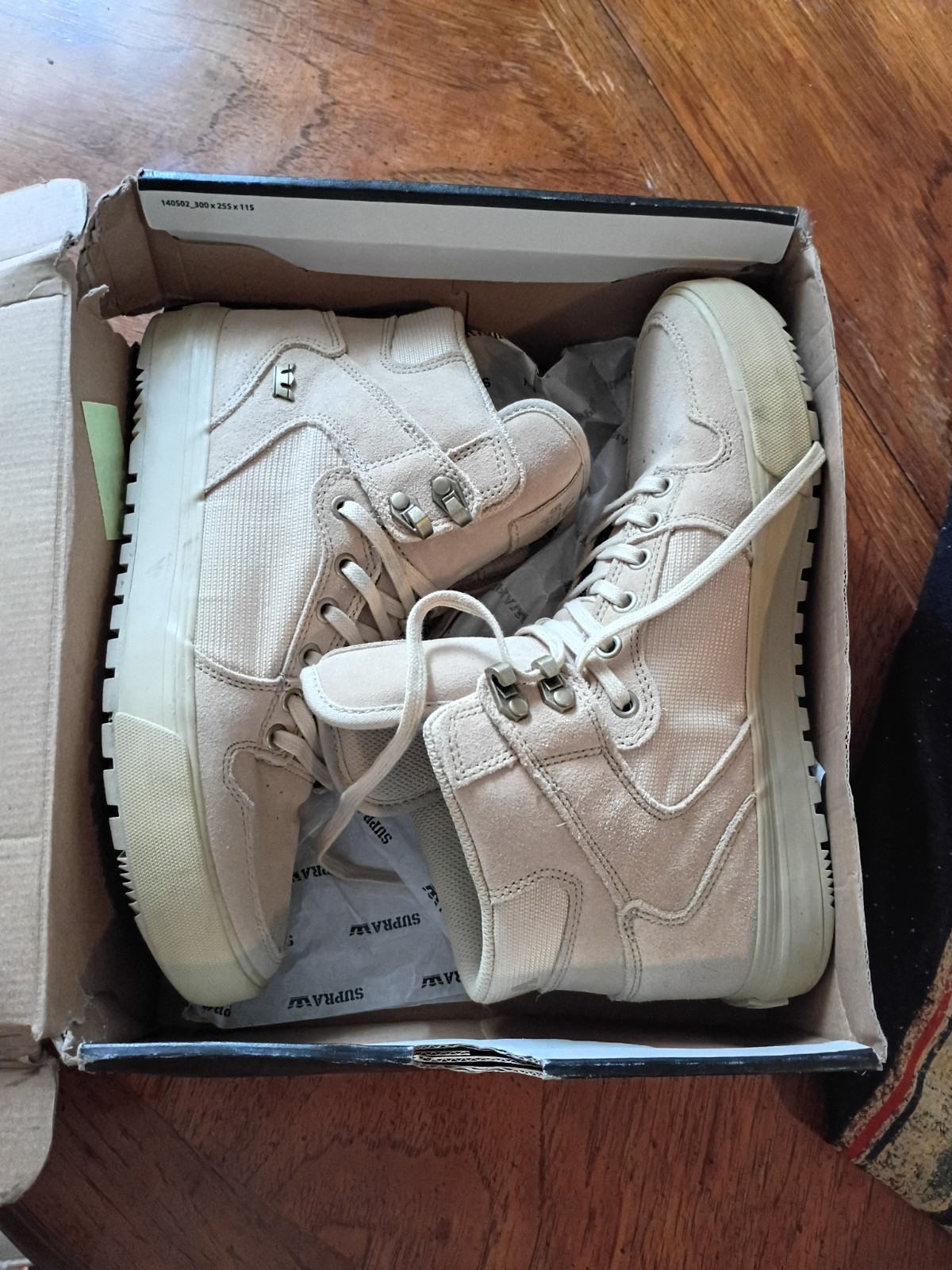 Supra Vaider CW Men’s Sand Canvas High-Top Lace-Up Sneakers US 9 EU 42.5