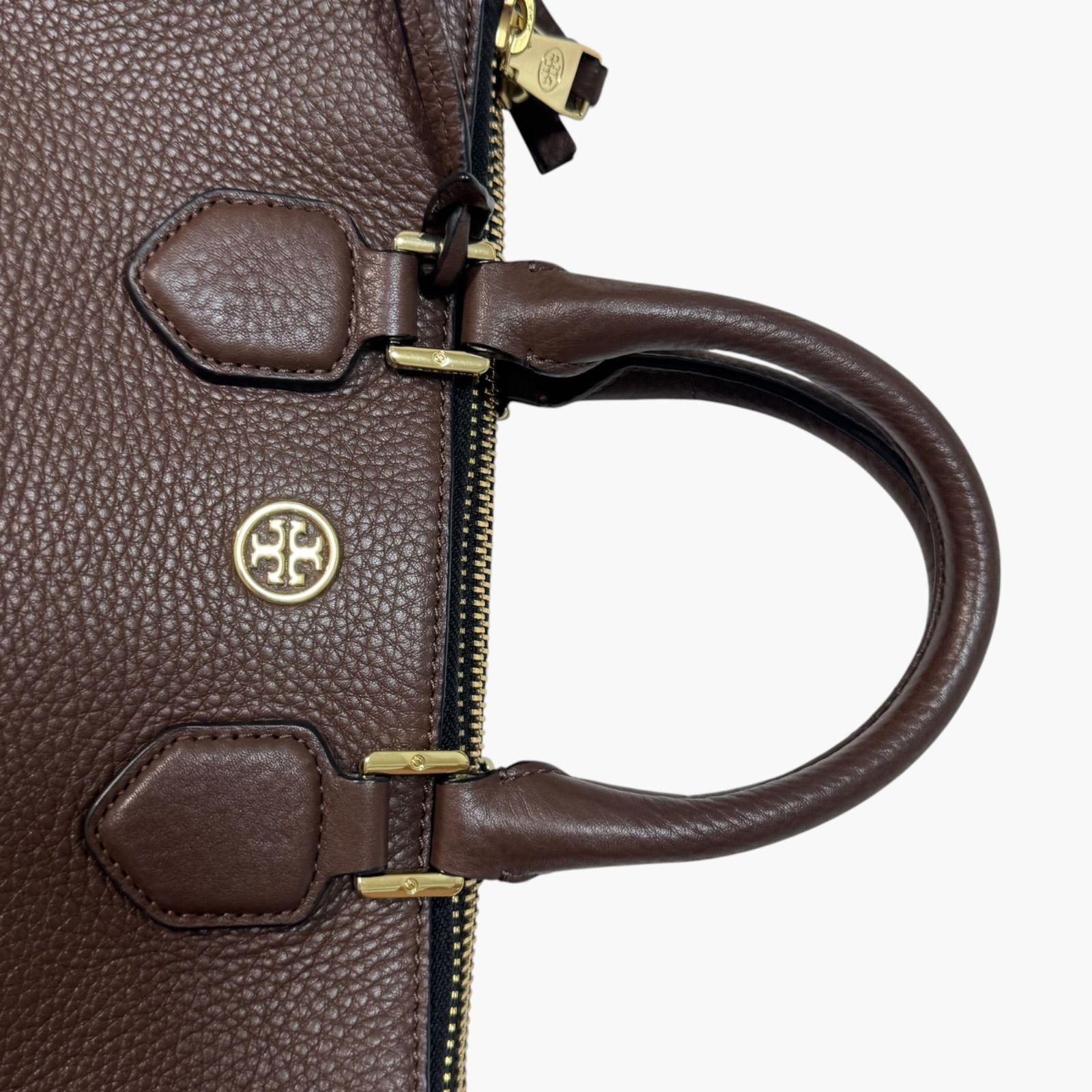 TORY BURCH Tory Burch Robinson 2WAY leather tote bag shoulder bag dark brown A4