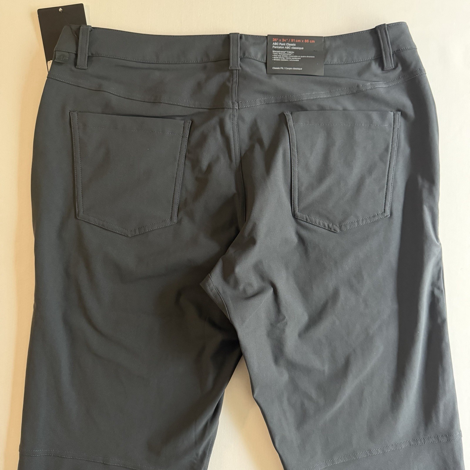 Lululemon ABC Pants Men 36×34 Obsidian Classic Fit Warpstreme Performance