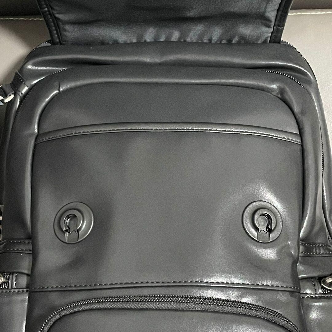 TUMI ALPHA3 Flap pack Backpack ALL Leather Black Medium Outlet Products