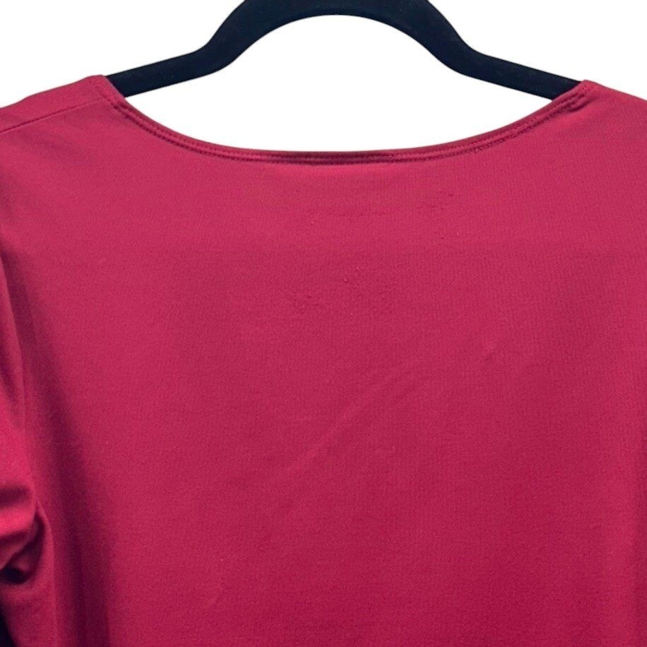 Vintage Chicos Womens Blouse Medium or 1 Maroon Slinky Knit Career Work Office