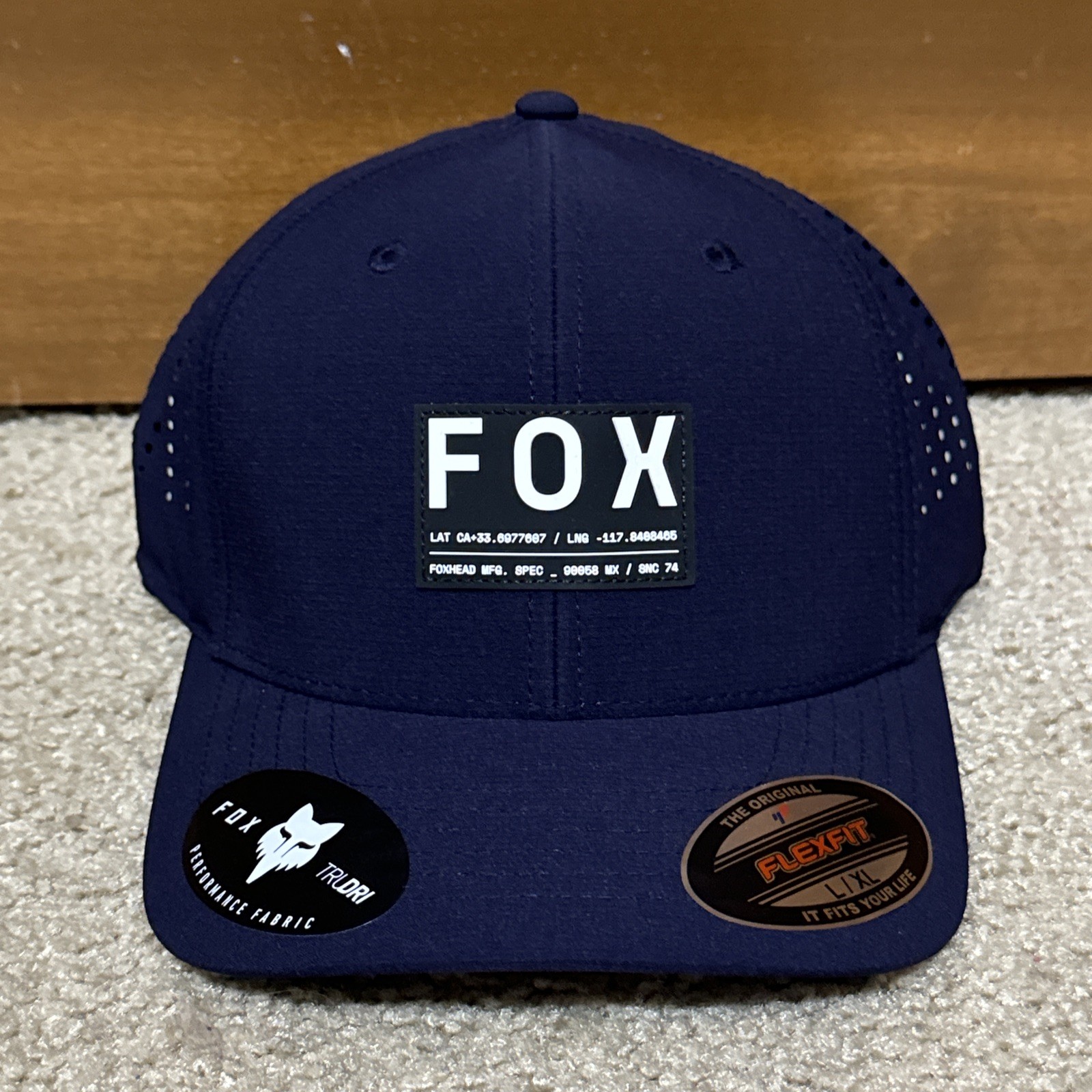 Fox Racing Honda Non Stop Tech Flexfit Midnight Navy Hat Cap Men’s Size L/XL