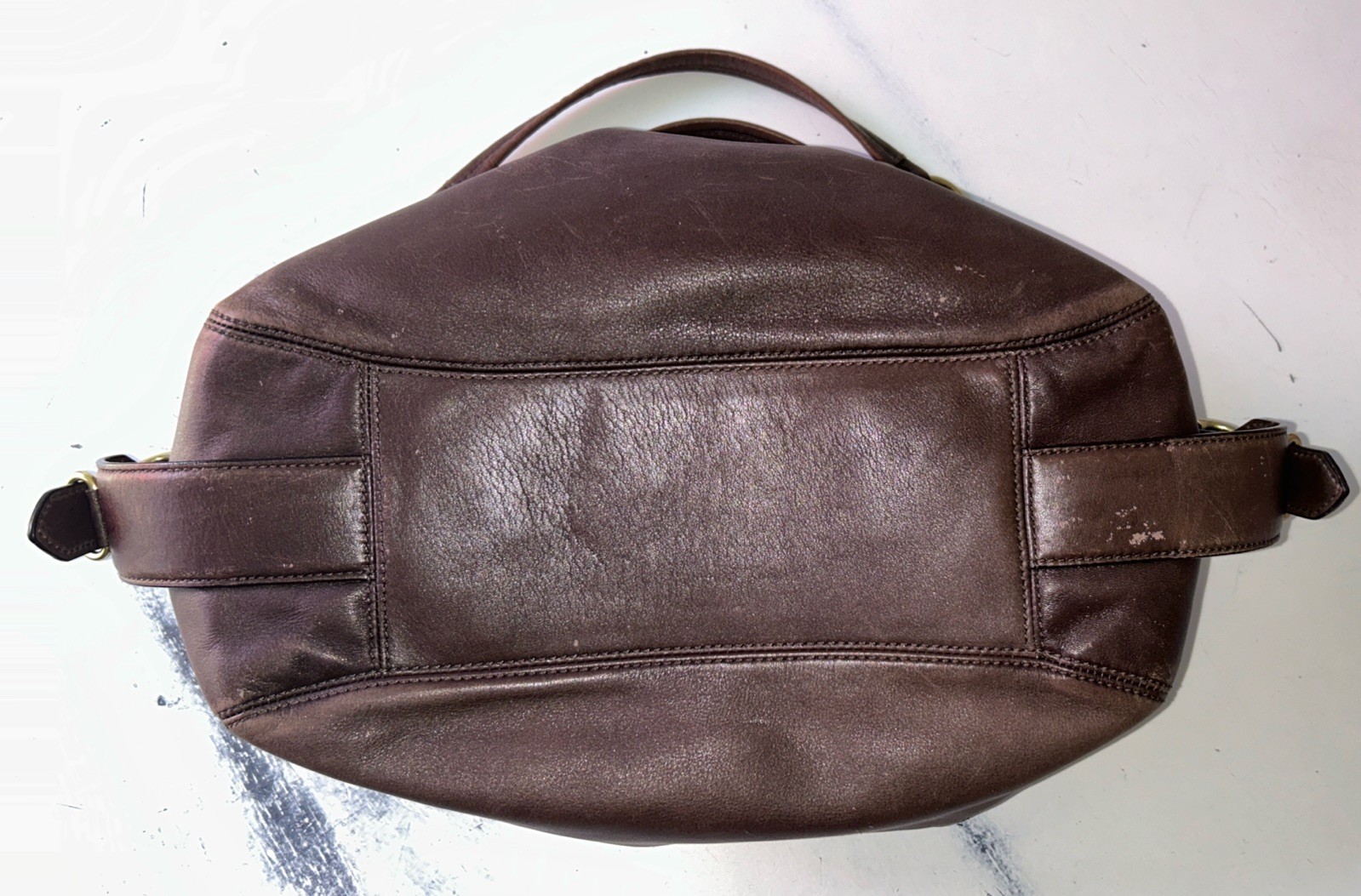 VTG Coach Madison Maggie Shoulder Bag Brown Leather G1082-15742 3 Compartments