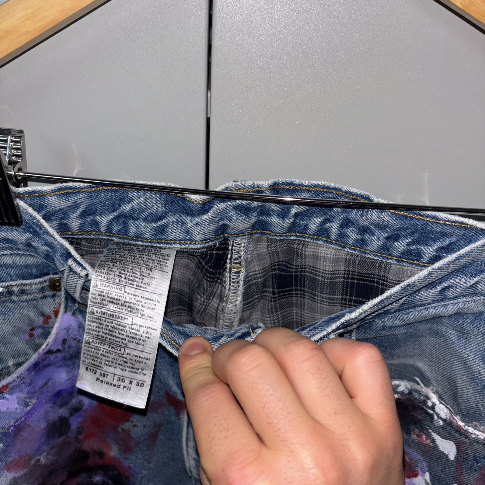 Vintage Carhartt Painter Jeans 30×30 Distressed Paint Splatter Denim