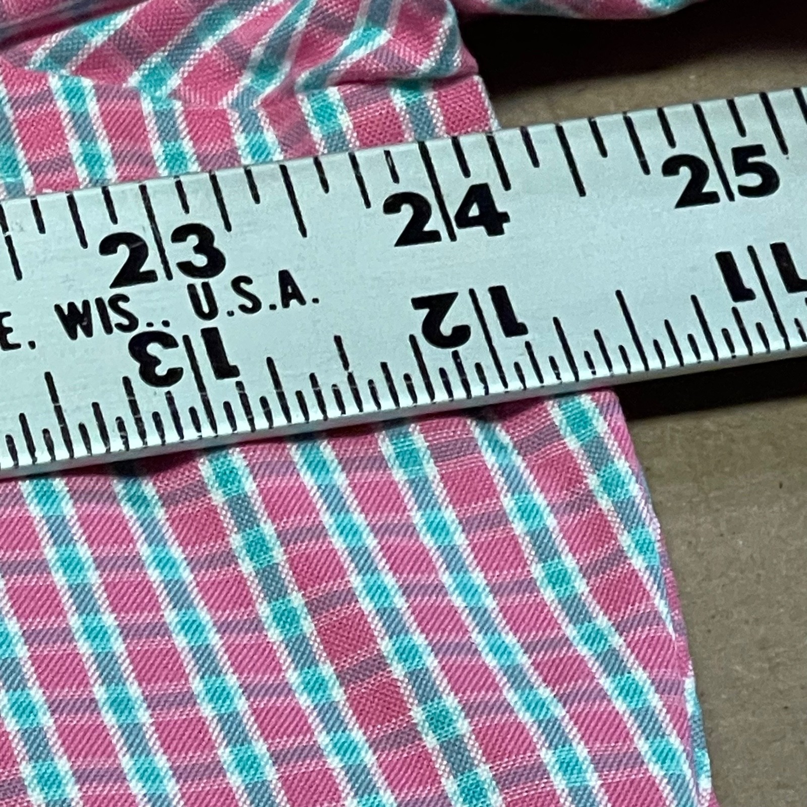 Polo Ralph Lauren Men’s 16.5 34/35 Pink Plaid L/S Oxford Classic Fit Pony
