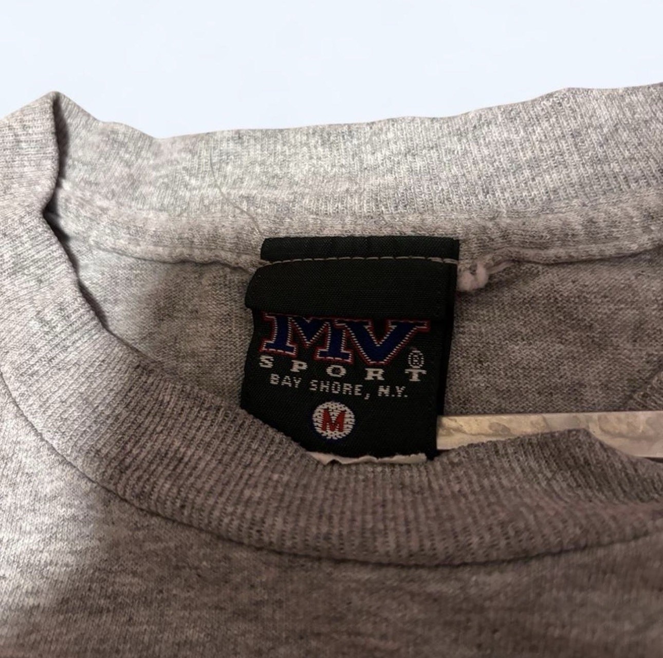 Vintage 90s MV Sport Harvard Long Sleeve T Shirt Distressed Sz Medium Gray