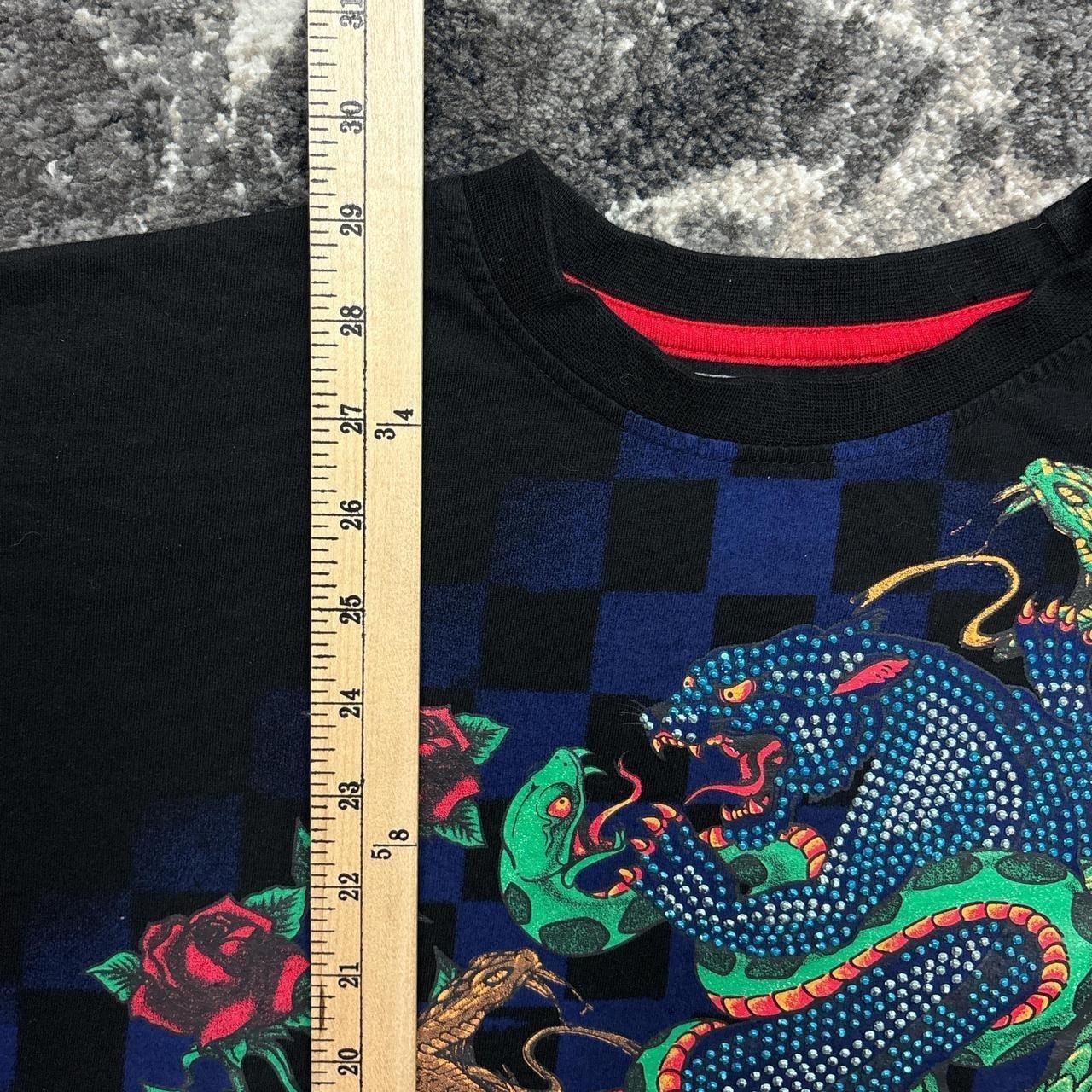 Y2K Avirex Shirt Mens Large 2000s Grunge Black Rhinestones Biker Motorcycle