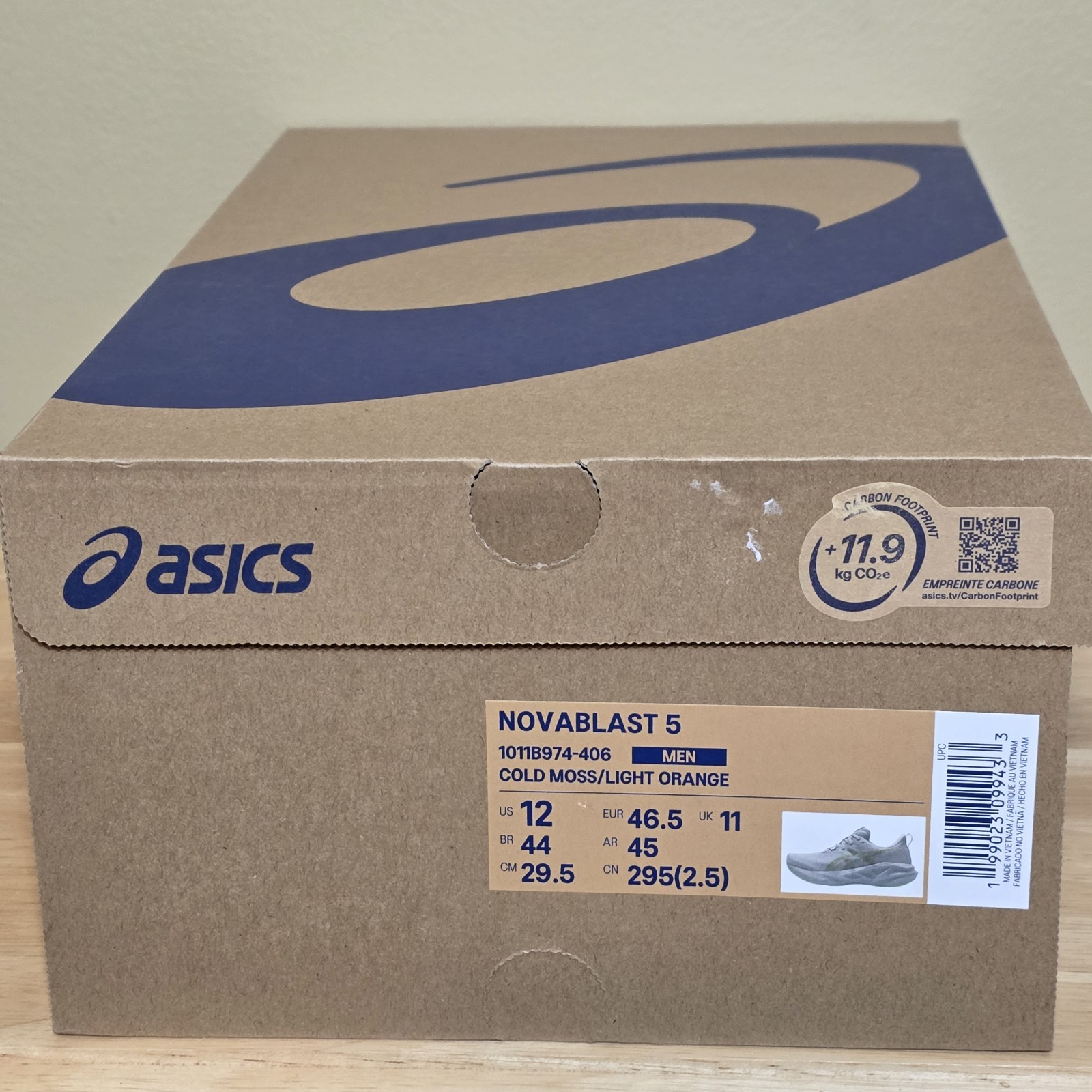 Asics Novablast 5 Running Shoes Cold Moss Green 1011B974-406 Men’s Size 12