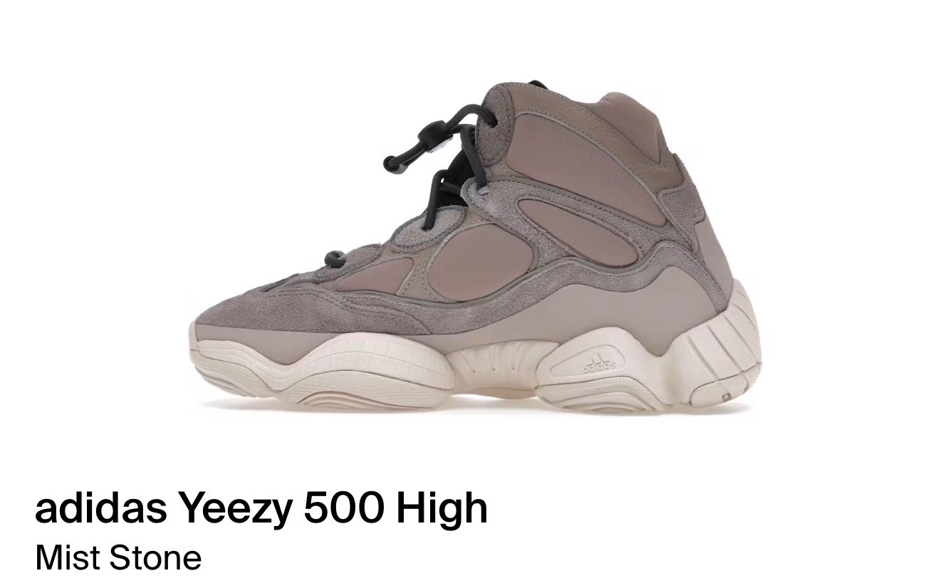 Size 4 – Yeezy 500 High Mist Stone GV7775