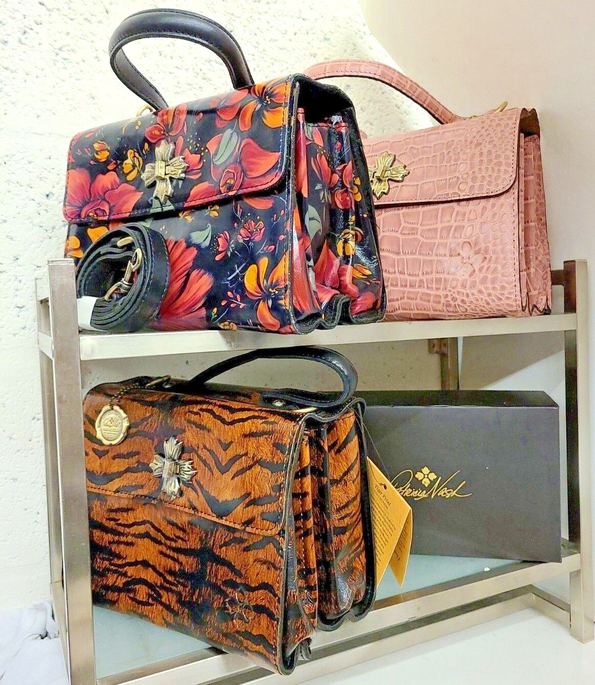 Patricia Nash Ellora Multi Compartment Satchel CHOOSE PRINT FROM MENU Leather