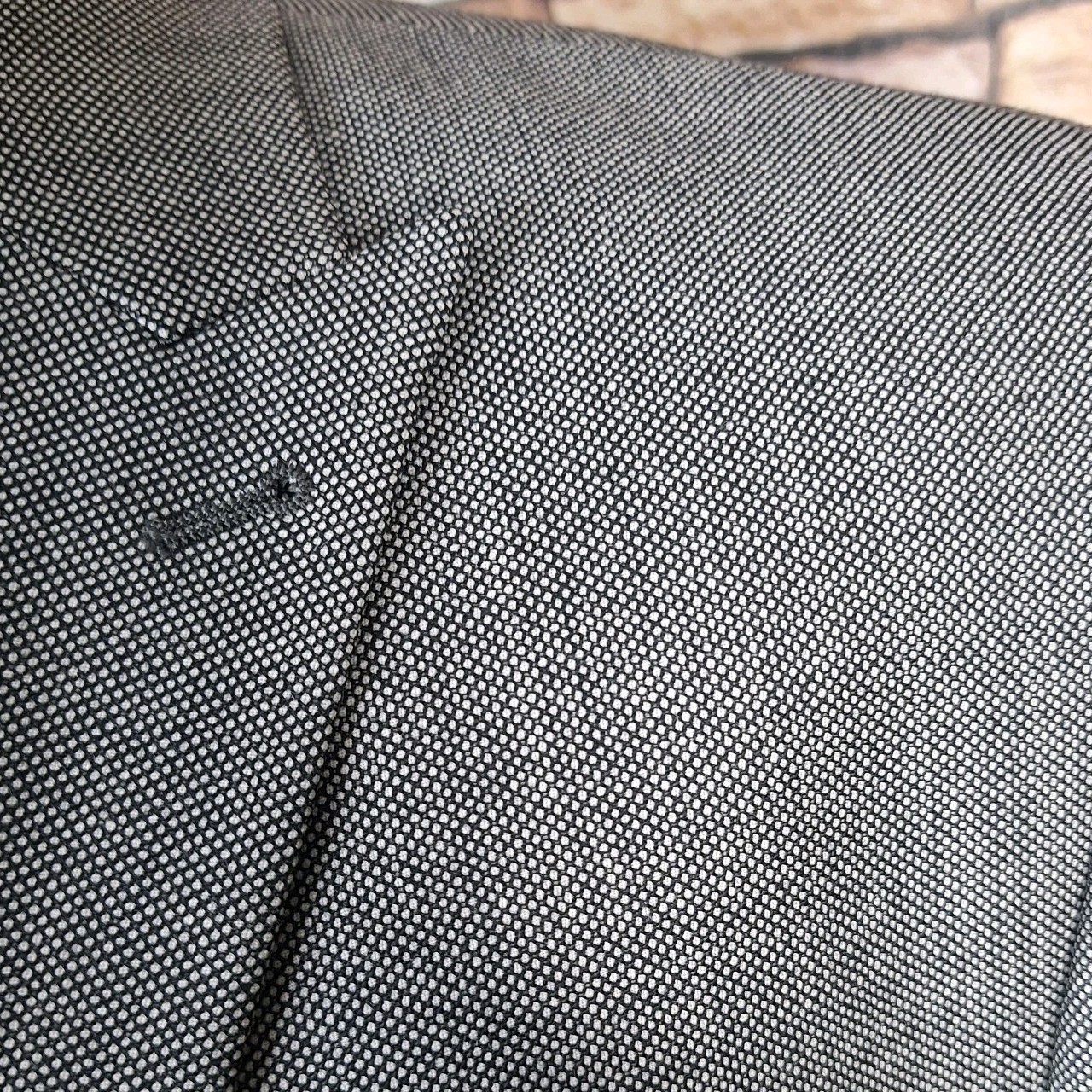 Joseph Abboud Custom 2 Piece Suit Mens 46S 40X27 Gray Nailhead Peak Wool