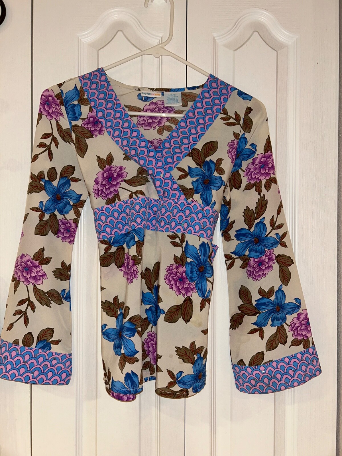 Mary-Kate and Ashley Junior Pink Long Slv Boho Barbie Paisley Top Tinic SZ XL