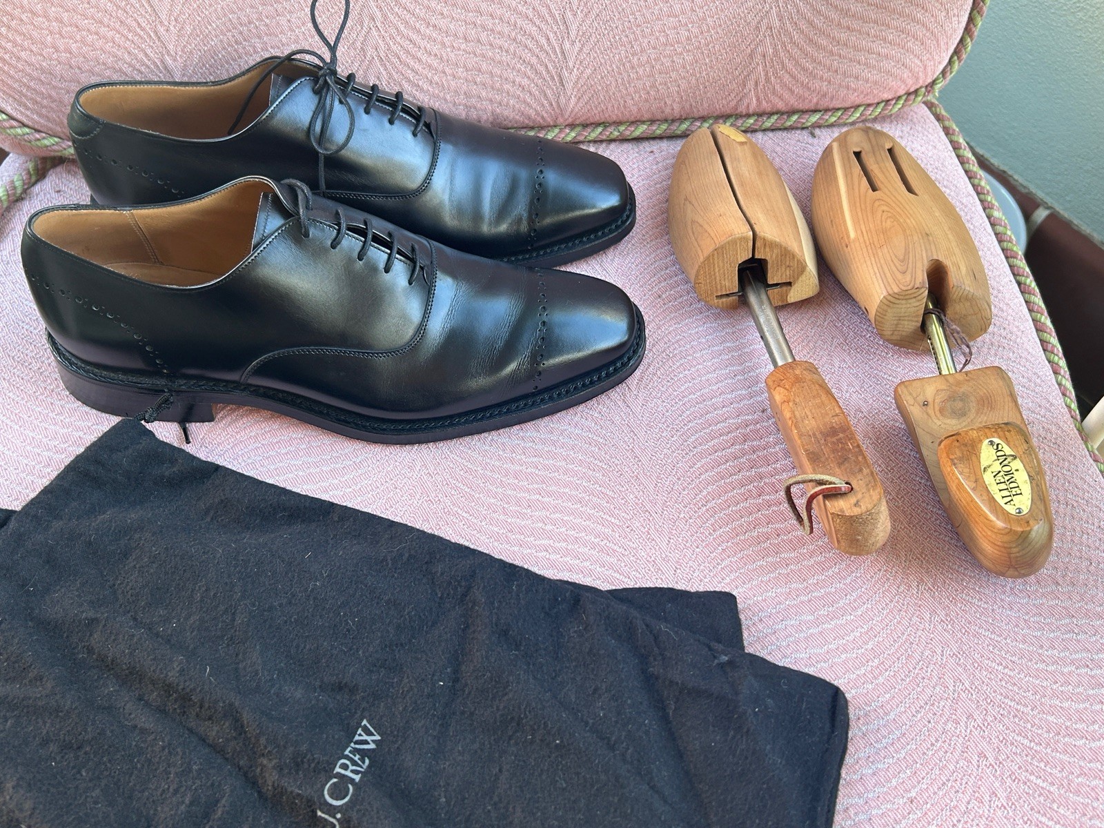 Joseph Cheaney Black Leather Capped Bench Made England Oxford Dress Shoe 10.5 US
