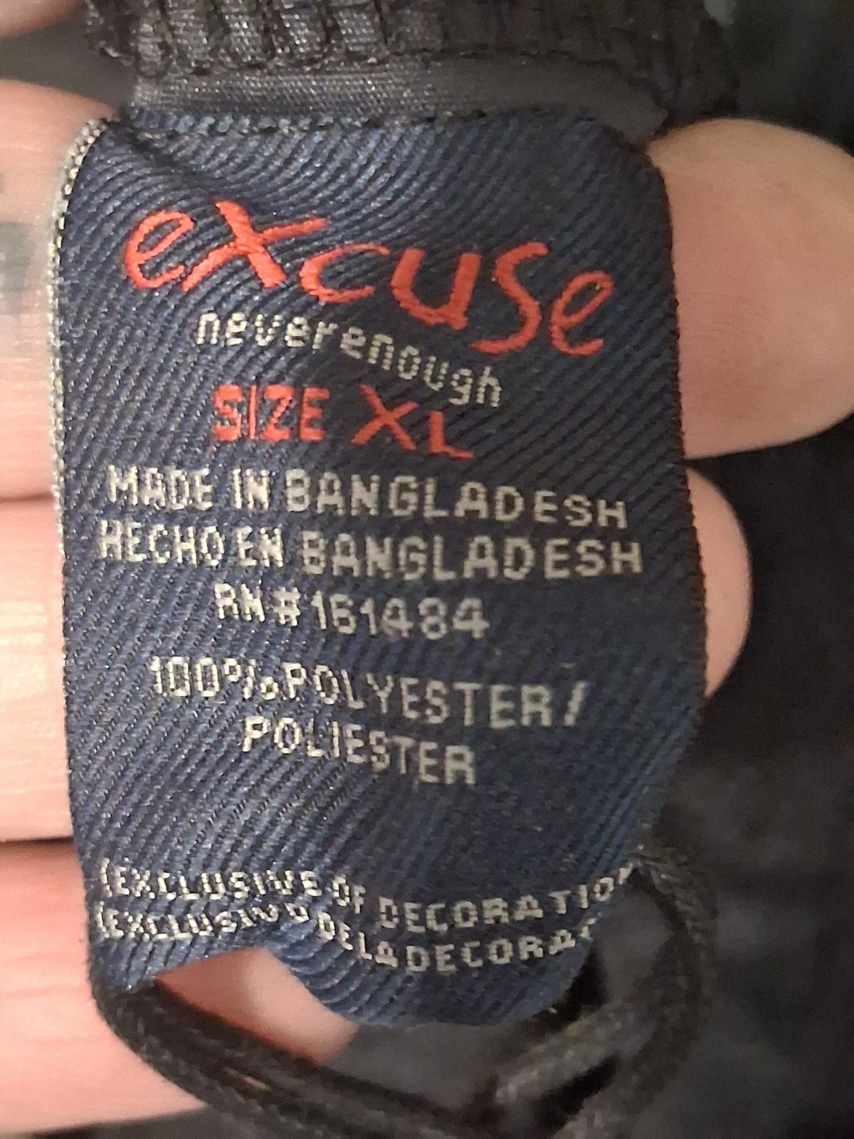 Excuse Never Enough NWT black faux leather jacket. Size XL
