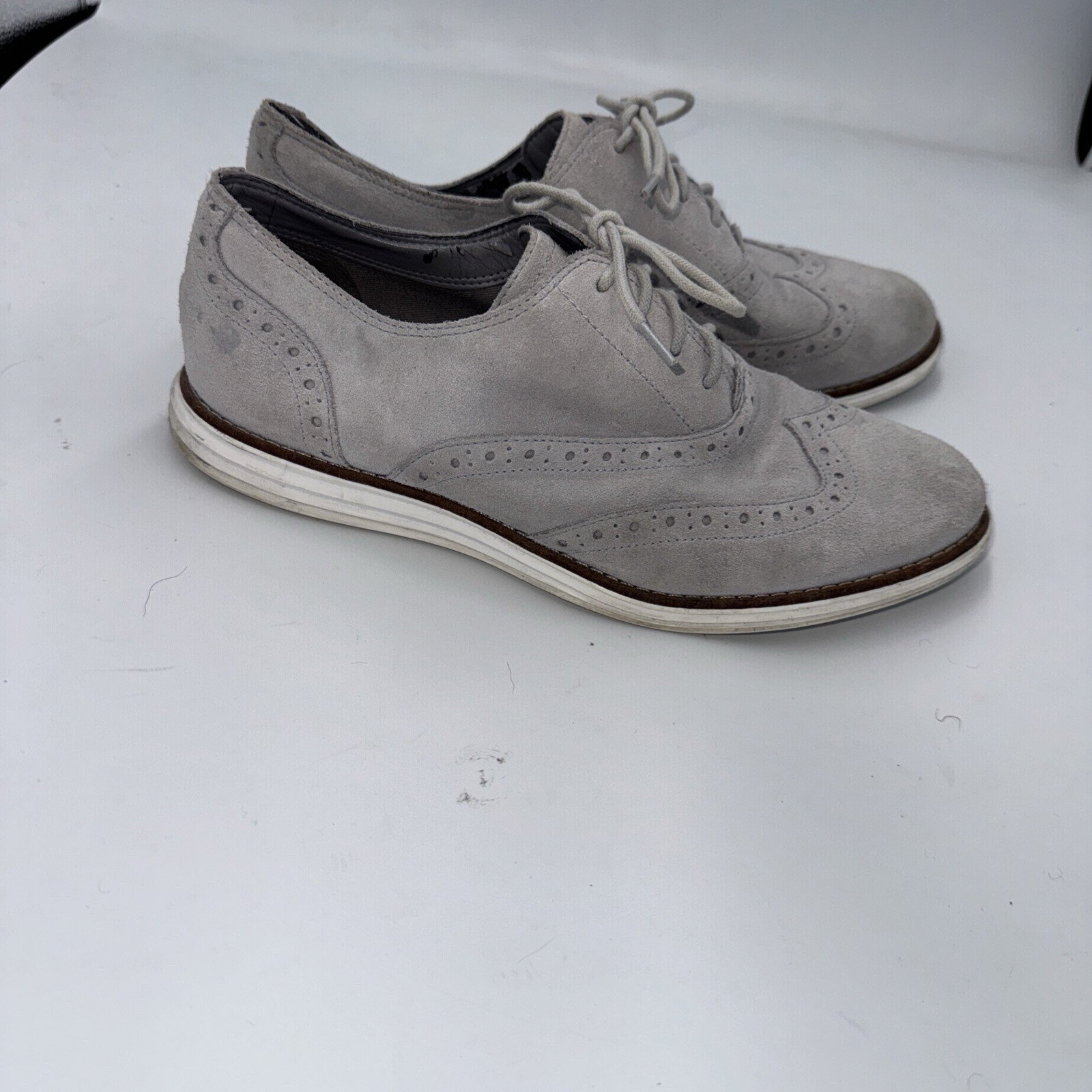 Cole Haan Grand.OS Waterproof Wingtip Oxfords Mens 8.5 B Gray Dress Shoes