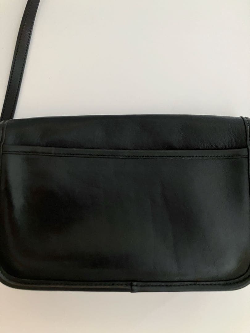 Coach Old Leather Shoulder Bag Black 9.3 x 5.9 x 1.4 inches Used