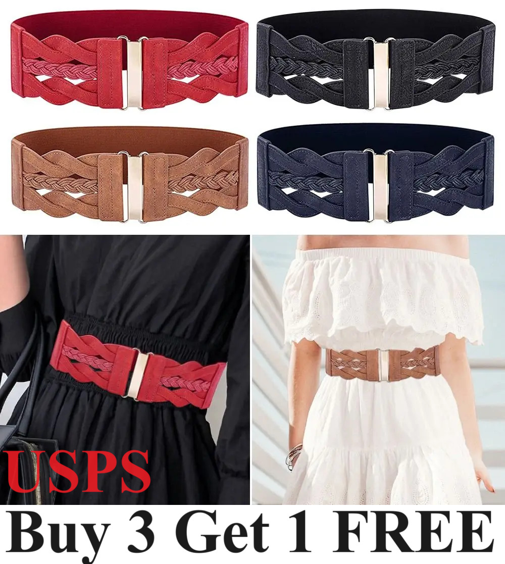 Fashion Stretch Cinch Waist Band Dress Cummerbunds Waistband Wide Elastic Belt