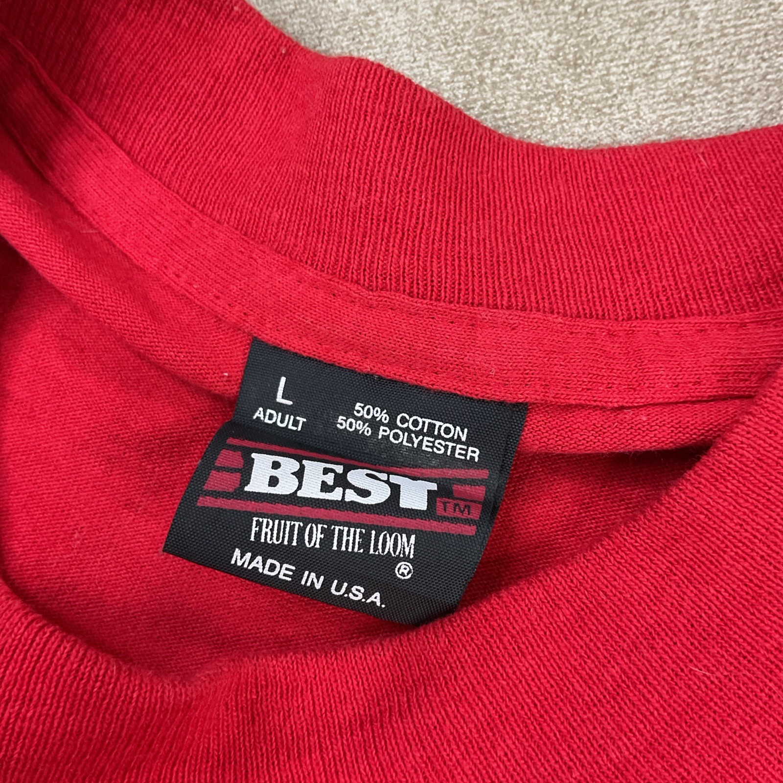Vintage Big Red T-Shirt Sz L Western University 80s 90s Single Stitched 50/50