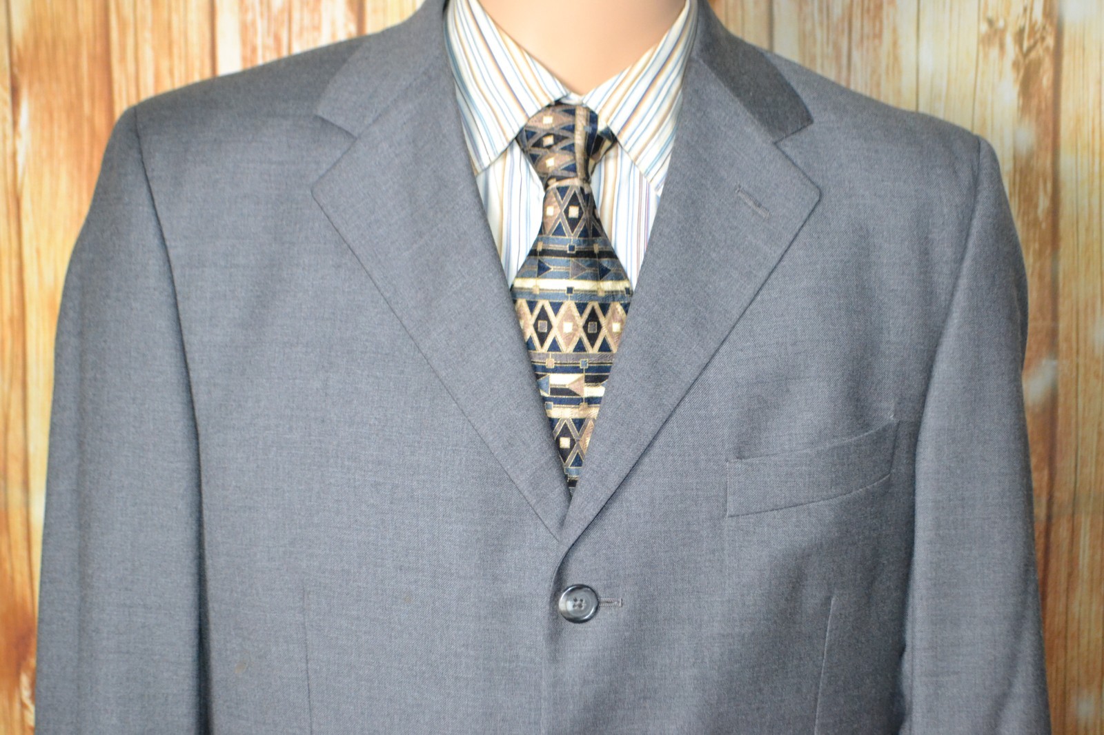 Pronto Uomo Men Angelico Super 100s Gray 3 Button Suit Sz 42R Wst 36×30