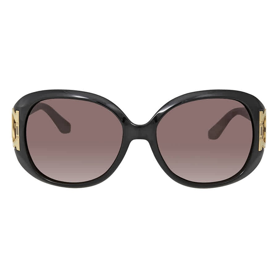Ferragamo Brown Gradient Oval Sunglasses SF668 001 57 SF668S 001 57