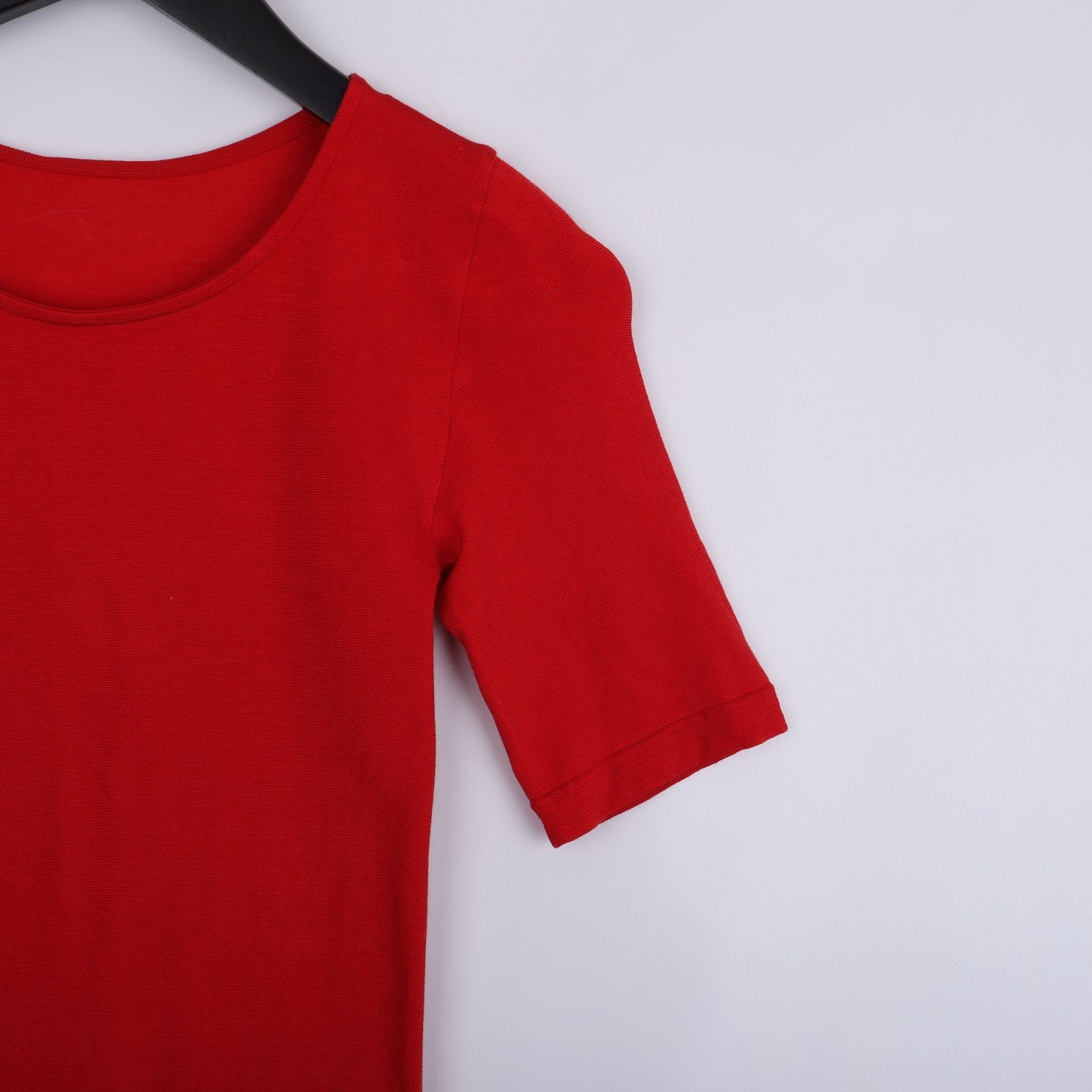 Wolford Opaque Naturel Women Red Short Sleeve Bodysuit Size Small S Cotton Blend