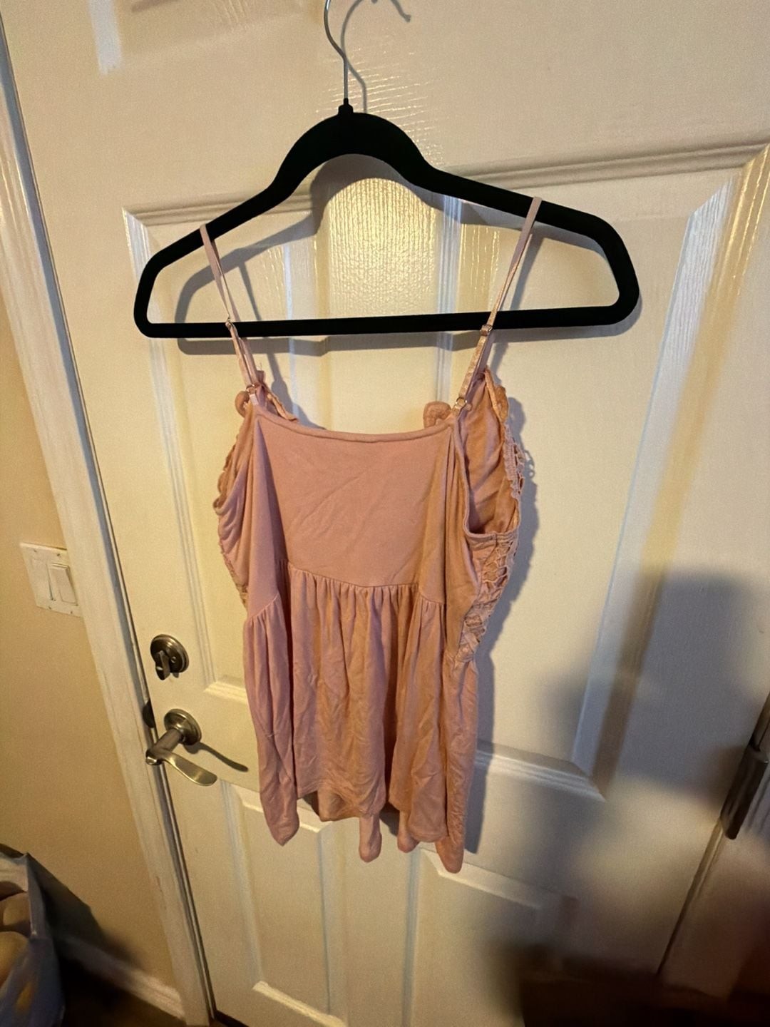 Blue B Collection Pink Crochet Lace Bodice Cami Top