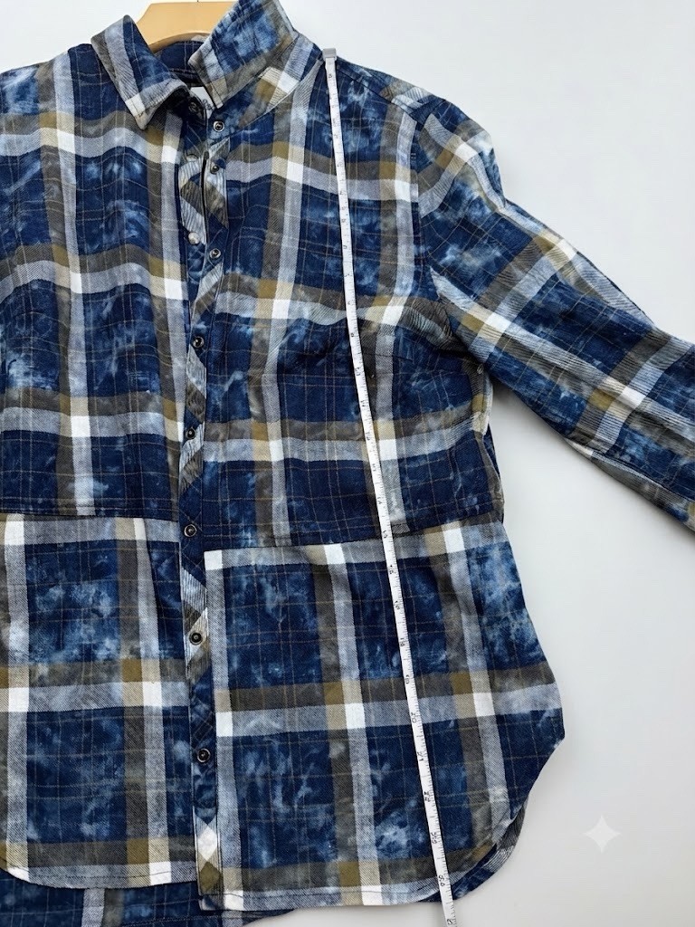 Wrangler Reworked Bleached Plaid Flannel Shirt M Western Grunge Festival