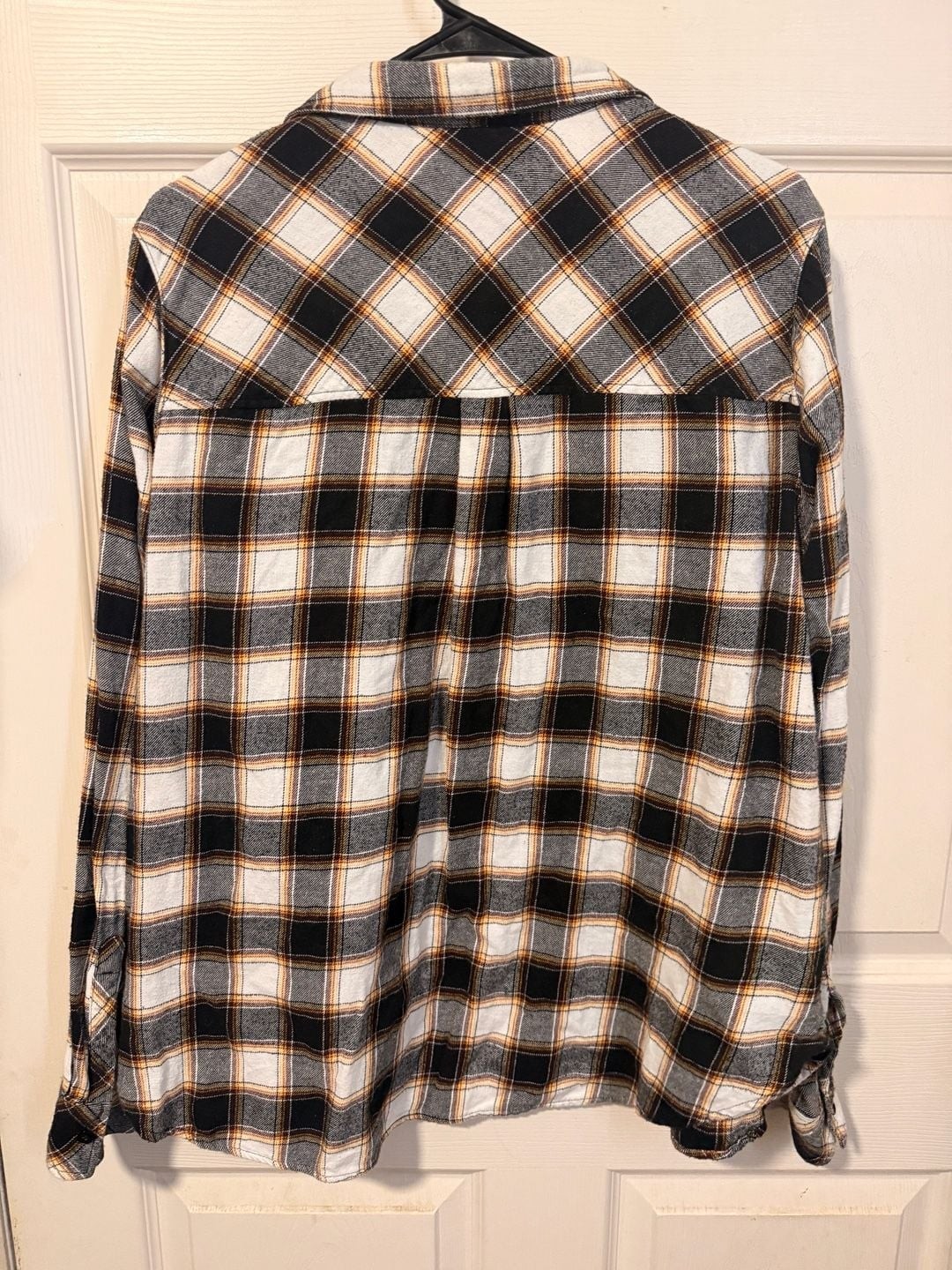 Volcom Getting Radder Plaid Flannel Shirt in Black and Orange