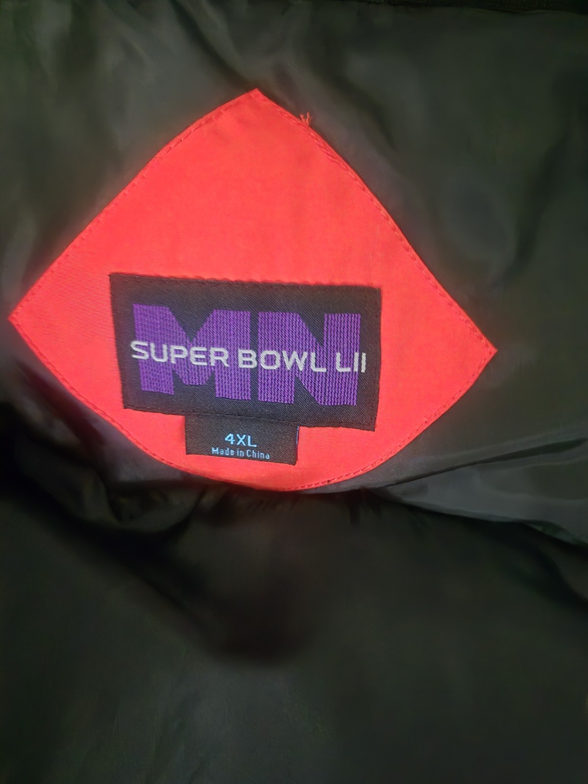 BDA Super Bowl LII Hooded Insulated Logo Red Parka Jacket Men’s 4XL