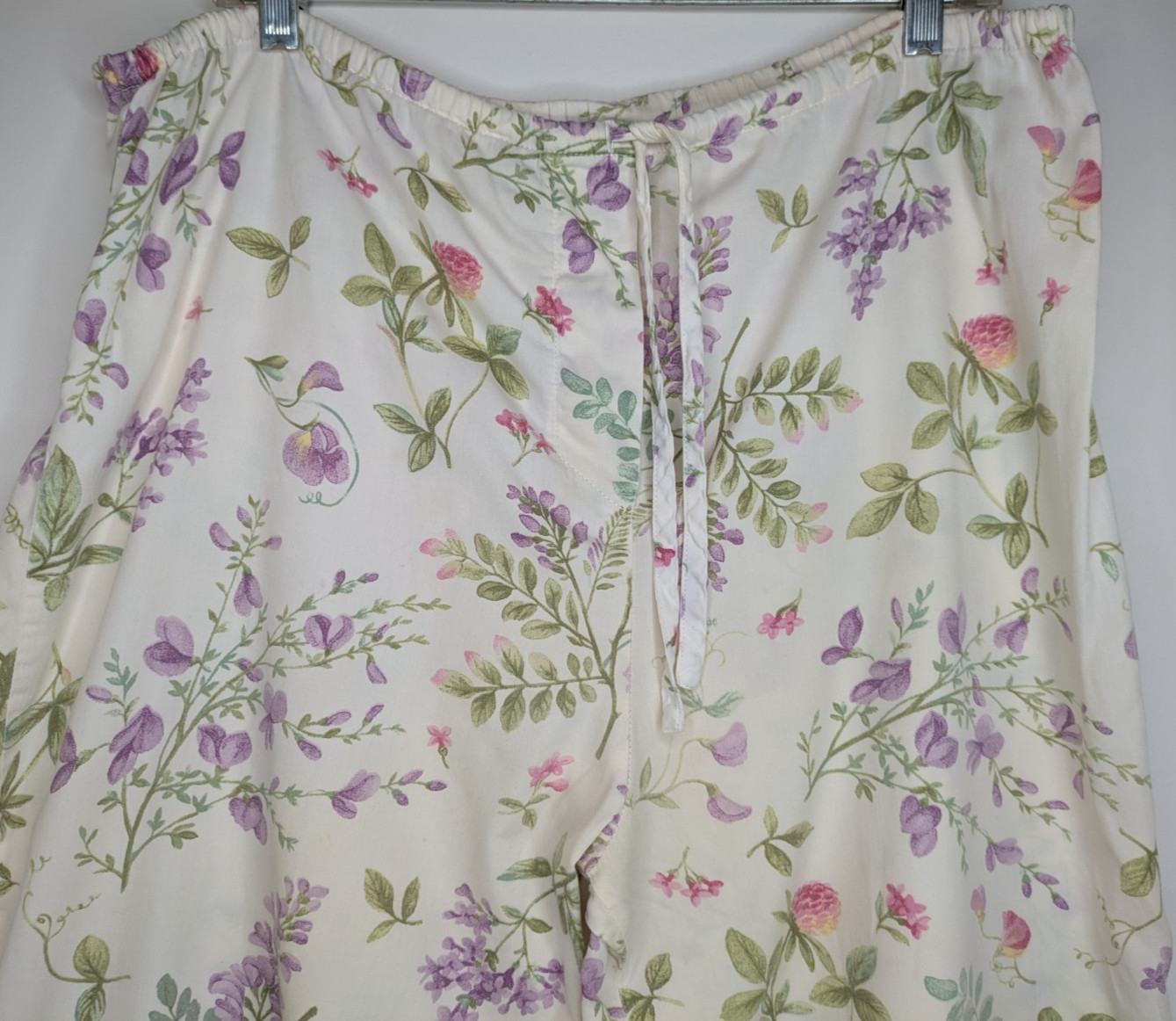 Crabtree Evelyn Pajamas Set Cotton Floral Turkiye Cream Vintage Pocket S Women’s