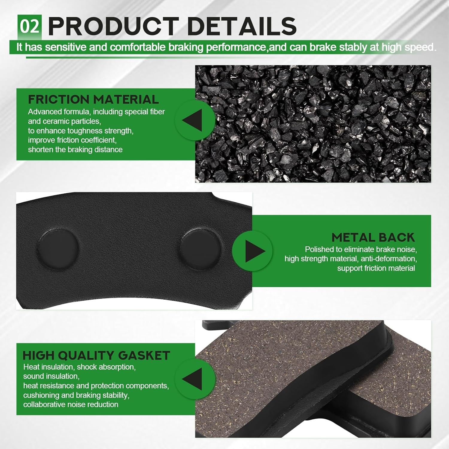 Brake Pads for DRZ400 2000-2009 DRZ400SM 2005-2009/XR650L CR125 CR250 XR250 XR65
