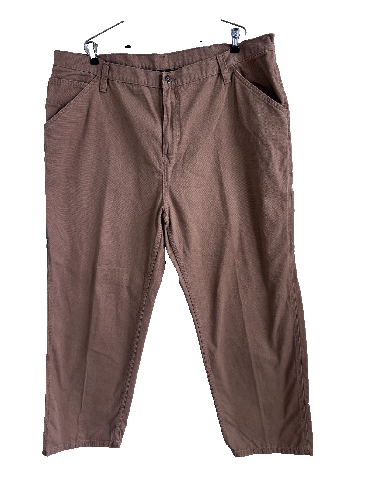 Faded Glory Men’s Cargo Pants 44×30 Desert Camel 100% Cotton Duck Cloth