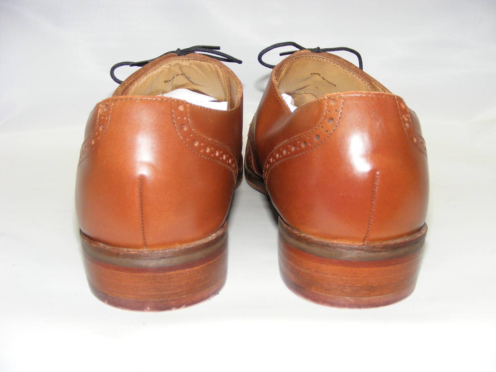 Cole Haan Mens Casual Dress Shoes Cognac Brown Leather Wingtip Oxford Size 13M