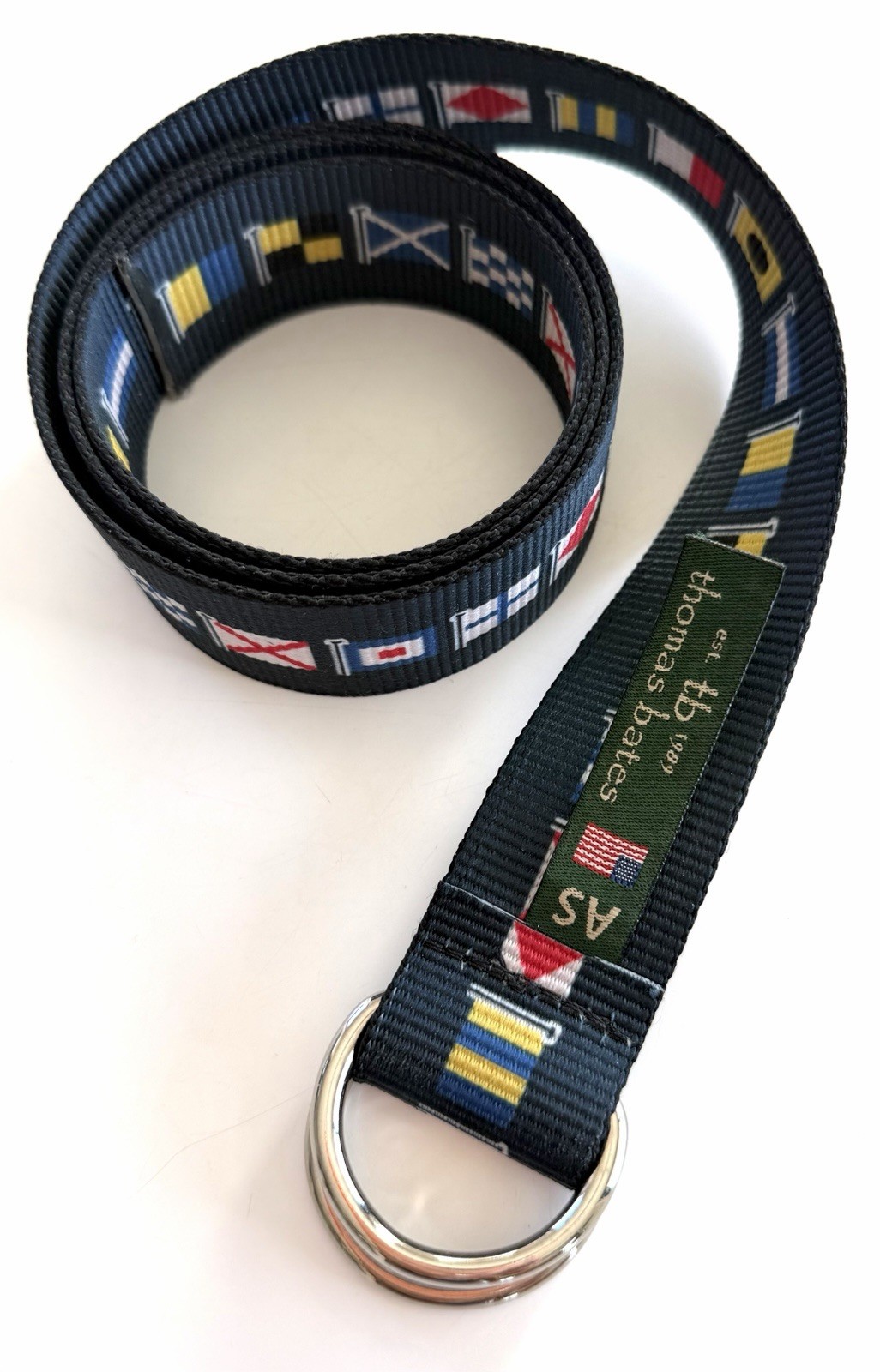Thomas Bates Canvas/ Nylon 41″ Flags Belt Made in USA (I)