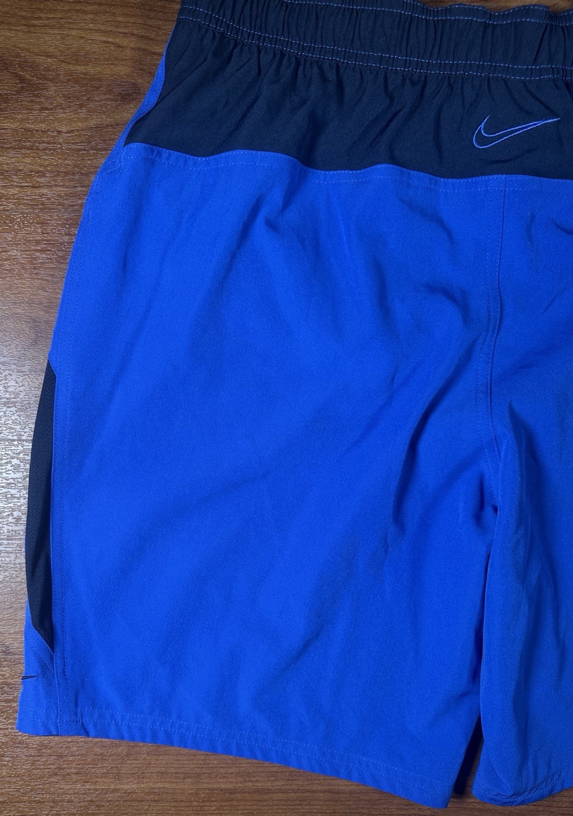 Nike Swim Men’s Core Solid Volley Shorts Blue Black Size XL Drawstring Trunks