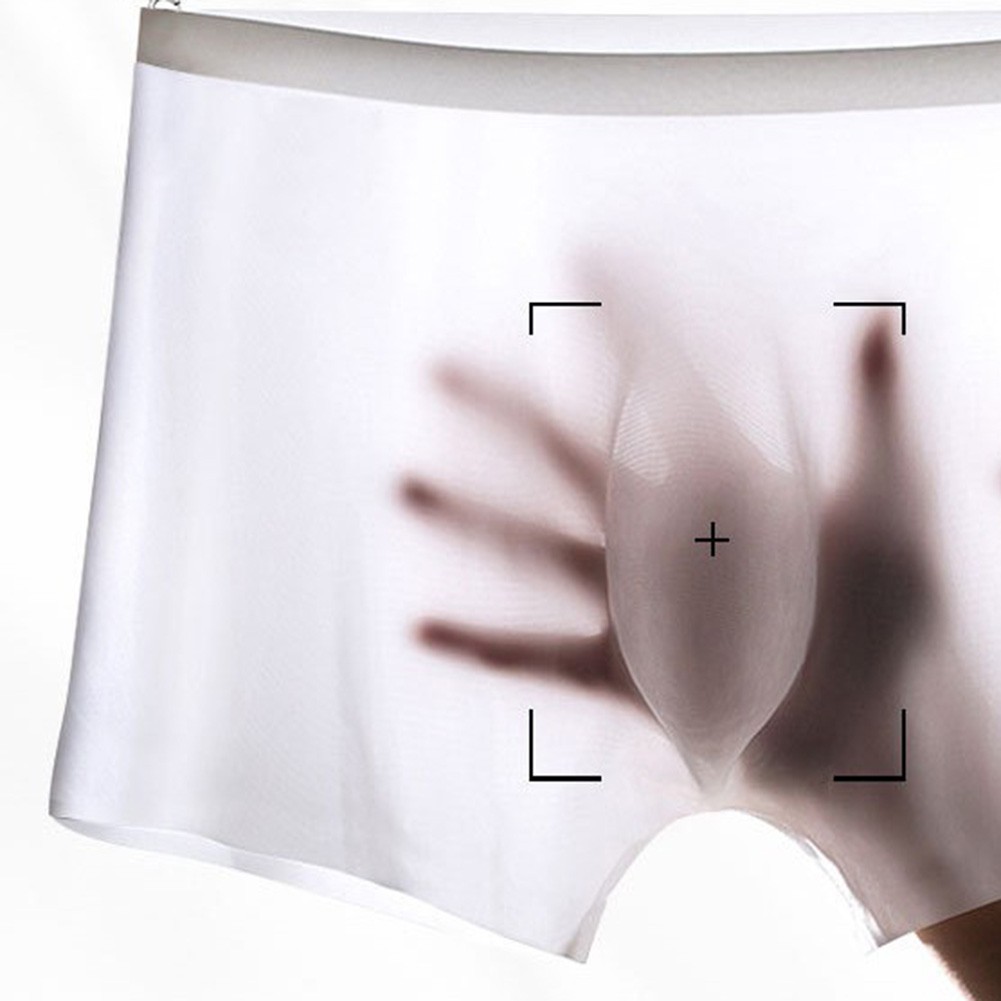 Men’s Ultra Thin Trunks Boxer Shorts Ice Silk Seamless 3D Bulge Pouch Underwear