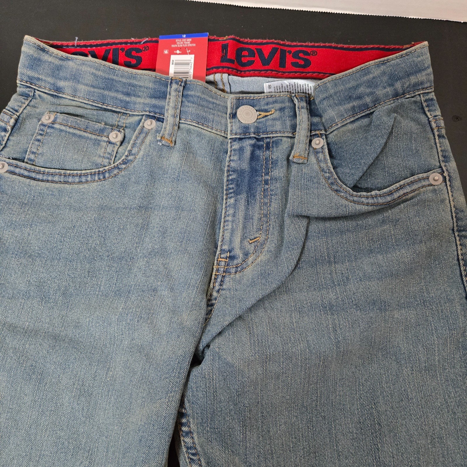 Levis 511 Youth Boys Slim Flex Stretch Denim Jeans Found Medium Wash Blue Sz 12