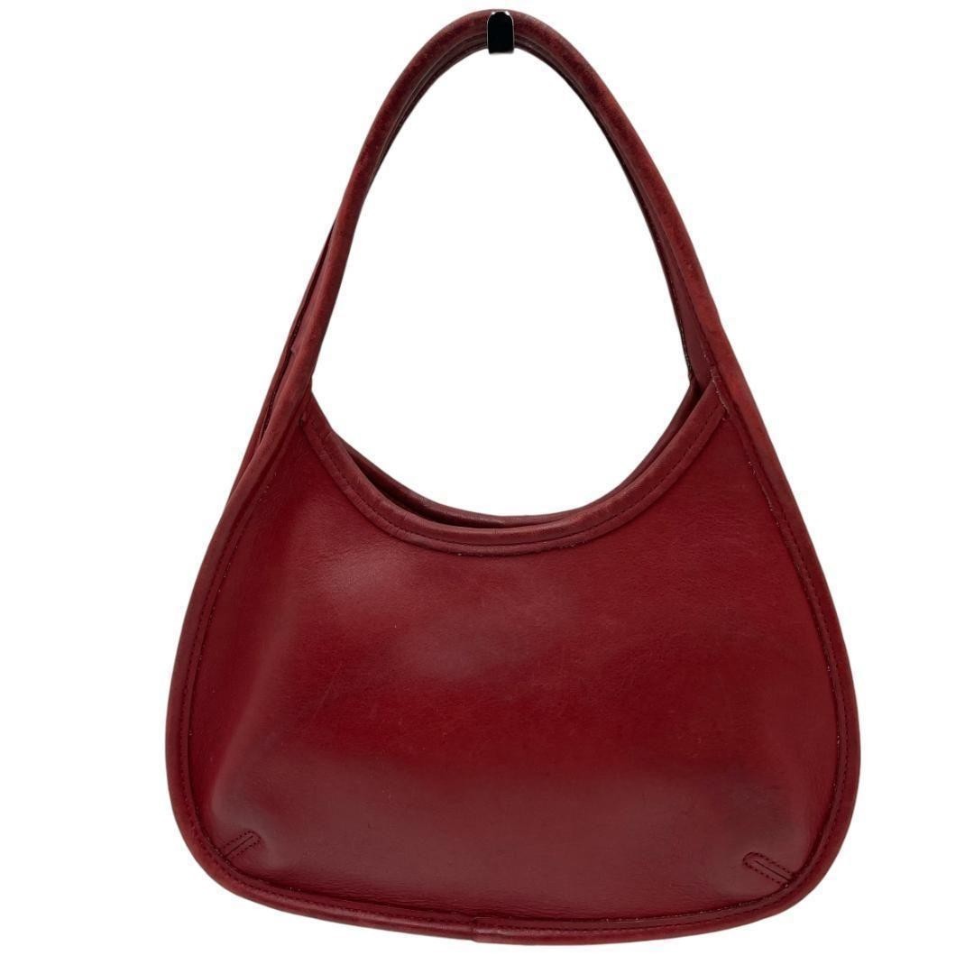 Coach Ergo Handbag Shoulder Bag 9027 Leather Red Vintage Authentic Used Japan
