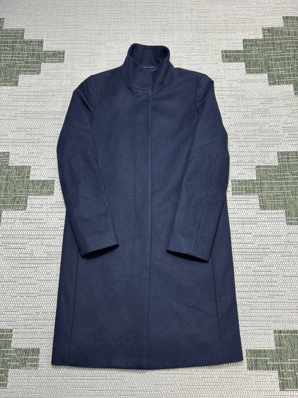 Uniqlo Overcoat Womens Small Blue Wool