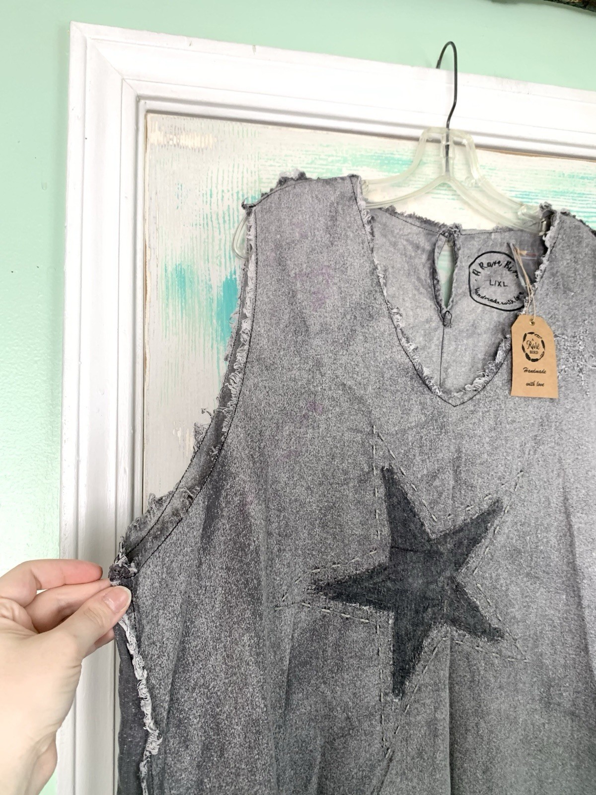 BRAND NEW A Rare Bird Purple/Grey Dip Dye Frayed Dress Size L/XL