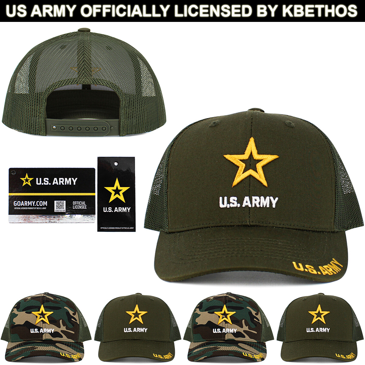 US Army Licensed Baseball Cap Hat Veteran Seal Adjustable Military